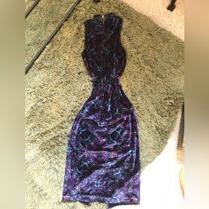 XS Ecote urban outfitters velvet zodiac sleeveless mock-neck dress